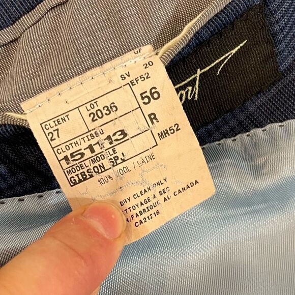 Jack Victor Gibson Blue Plaid Print Wool Single Breast Blazer Jacket 56R - Picture 5 of 12